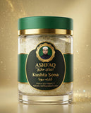 ASHFAQ Hakeem Kushta Sona herbal powder jar with green and gold label, product photography.